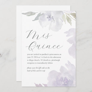 Mis Quince Bloemen Verjaardag Quinceañera QR Code Kaart