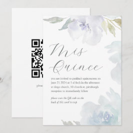 Mis Quince Bloemen Verjaardag Quinceañera QR Code Kaart