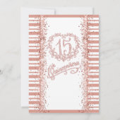 Mis Quince Blush Pink Glitter Quinceañera 15th Kaart (Achterkant)