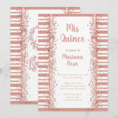 Mis Quince Blush Pink Glitter Quinceañera 15th Kaart (Voorkant / Achterkant)