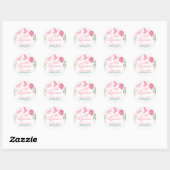 Mis Quince Blush Roze Bloemen Quinceañera Ronde Sticker (Vel)