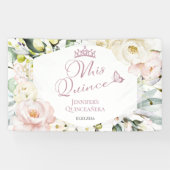 Mis Quince | Boho Floral Lijst Quinceañera Banner (Horizontaal)