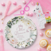 Mis Quince | Boho Floral Lijst Quinceañera Papieren Bordje (Feest)