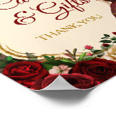 Mis Quince Bourgondië Bloemen Rustieke Kaarten Ges Poster (Hoek)