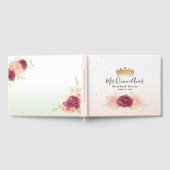 Mis Quince Burgundy Blush Gold Floral Quinceanera Gastenboek (Volledig)