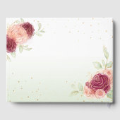 Mis Quince Burgundy Blush Gold Floral Quinceanera Gastenboek (Achterkant)