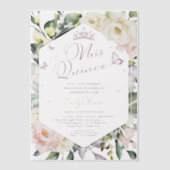 Mis Quince | Butterfly Floral Quinceañera Spaans Vellum Uitnodigingen (Voorkant)