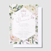 Mis Quince | Butterfly Floral Quinceañera Spaans Vellum Uitnodigingen (Offset)