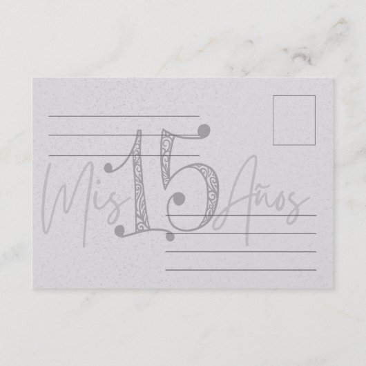 Mis Quince Dank u Nota Zwart-Wit Bedankkaart (Achterkant)