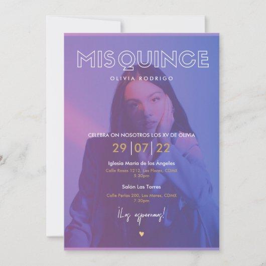 Mis Quince disease moderno con foto Kaart (Voorkant)