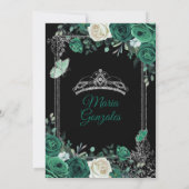 Mis Quince Emerald Green & Black Birthday Kaart (Achterkant)