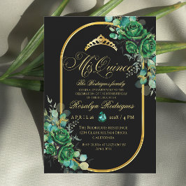 Mis Quince Emerald Green bloemen 15e verjaardag Kaart