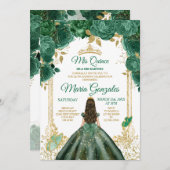 Mis Quince Emerald Groene Vlinder Gouden Kroon Kaart (Voorkant / Achterkant)