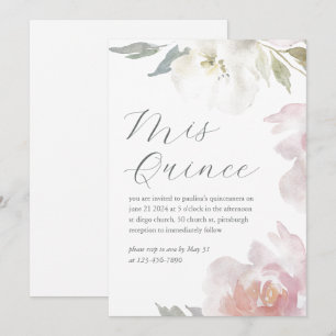 Mis Quince Floral 15 jaar verjaardag Quinceañera Kaart