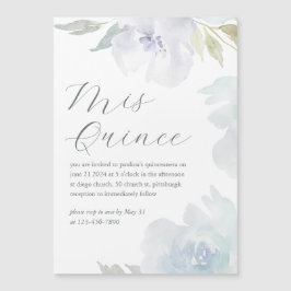 Mis Quince Floral 15 jaar verjaardag Quinceañera Magnetische Uitnodiging