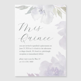 Mis Quince Floral 15 jaar verjaardag Quinceañera Magnetische Uitnodiging