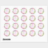 Mis Quince Floral Pink Peonies Lemons Quinceañera  Ronde Sticker (Vel)