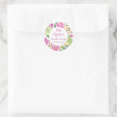 Mis Quince Floral Pink Peonies Lemons Quinceañera  Ronde Sticker (Tas)