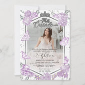 Mis Quince Foto Uitnodiging Spaanse Lavendel (Voorkant)