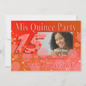 Mis Quince I Photo Party Invitation Kaart (Voorkant)