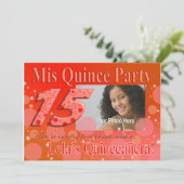 Mis Quince I Photo Party Invitation Kaart (Staand voorkant)