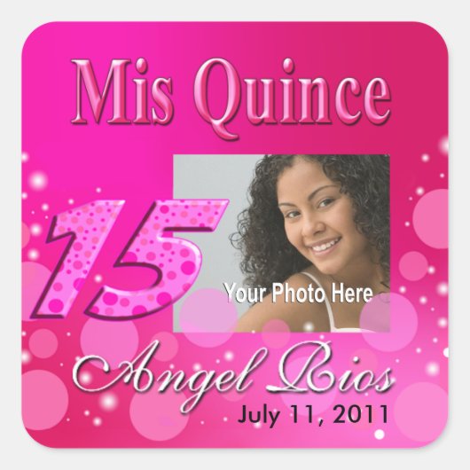 Mis Quince I Photo Party Sticker (Voorkant)