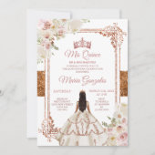 Mis Quince Ivory Cooper Bloemen Verjaardagskroon Kaart (Voorkant)