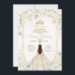 Mis Quince Ivory Wit Bloemen Prinses Verjaardag Kaart<br><div class="desc">Mis Quince Ivory Wit Bloemen Prinses Verjaardagsuitnodiging Mis Quince 15 Anos,  16e Verjaardag Vlinder.</div>