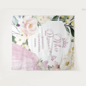 Mis Quince | Kleding Floral Quinceañera Achtergron Wandkleed (Voorkant (horizontaal))