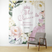 Mis Quince | Kleding Floral Quinceañera Achtergron Wandkleed (In situ)