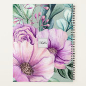 Mis QUINCE Paarse Bloemige Quinceanera GASTBOEK NI Planner (Achterkant)