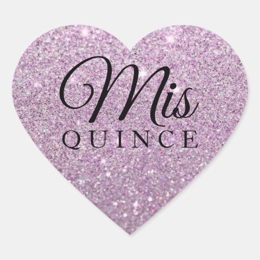 Mis Quince Paarse Glitter Fab Sticker (Voorkant)