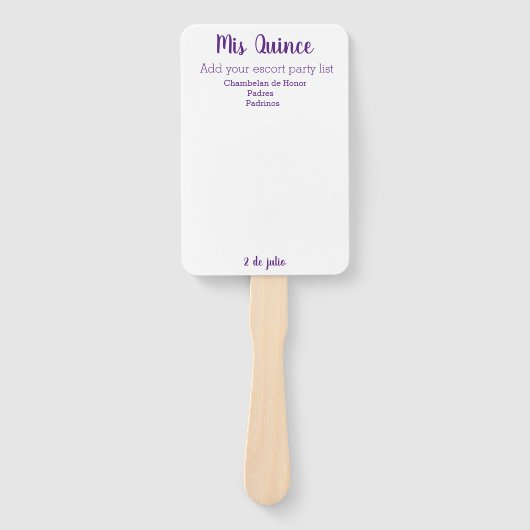 Mis Quince Pas Hand fans aan Handwaaier (Voorkant)