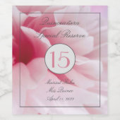 Mis Quince Pink Floral Wijn Etiket (Enkel label)