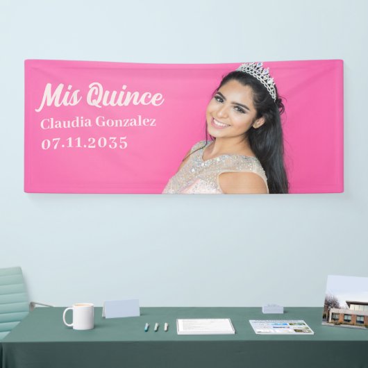 Mis Quince Quinceañera 15e verjaardag aangepaste f Spandoek (Beurs)