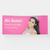 Mis Quince Quinceañera 15e verjaardag aangepaste f Spandoek (Horizontaal)