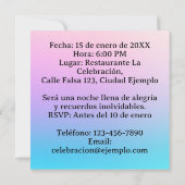 Mis Quince Quinceañera Foto Rosa Azul Morado Kaart (Achterkant)