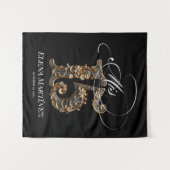 Mis Quince Quinceanera gouden design achtergrond Wandkleed (Voorkant (horizontaal))