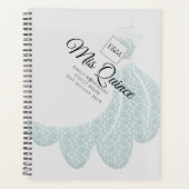 Mis Quince Quinceanera-jurk gastboek Zilver Planner (Voorkant)