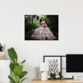 Mis Quince Quinceanera welkomstbord met foto Poster (Thuiskantoor)