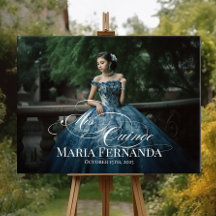 Mis Quince Quinceanera welkomstbord met foto