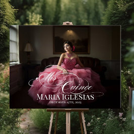 Mis Quince Quinceanera welkomstbord met foto Poster