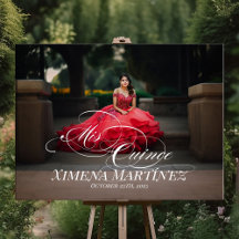 Mis Quince Quinceanera welkomstbord met foto