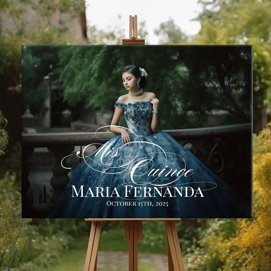 Mis Quince Quinceanera welkomstbord met foto Poster