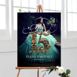Mis Quince Quinceanera welkomstbord met foto Poster
