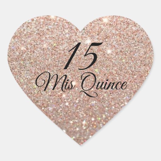 Mis Quince Roos Gouden Glitter Fab Sticker (Voorkant)