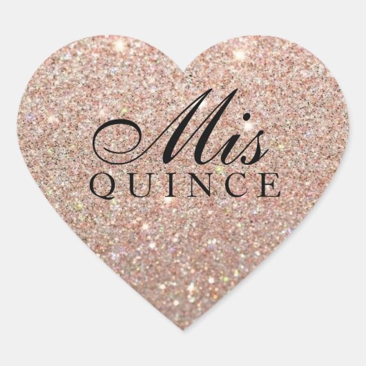 Mis Quince Roos Gouden Glitter Fab Sticker (Voorkant)