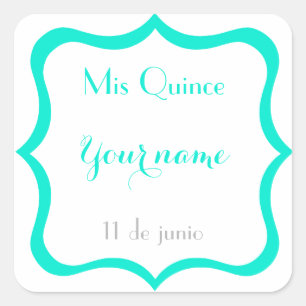 Mis Quince stickers- Aanpassen Vierkante Sticker
