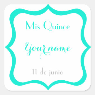 Mis Quince stickers- Aanpassen Vierkante Sticker