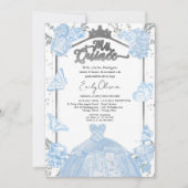 Mis Quince Uitnodiging Spaans Stoffig Blauw Jurk (Voorkant)